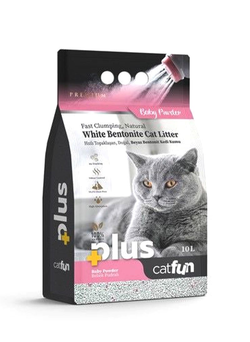 CATFUN Plus CATFUN Plus White Bentonite Cat Litter 10L Baby Powder 
