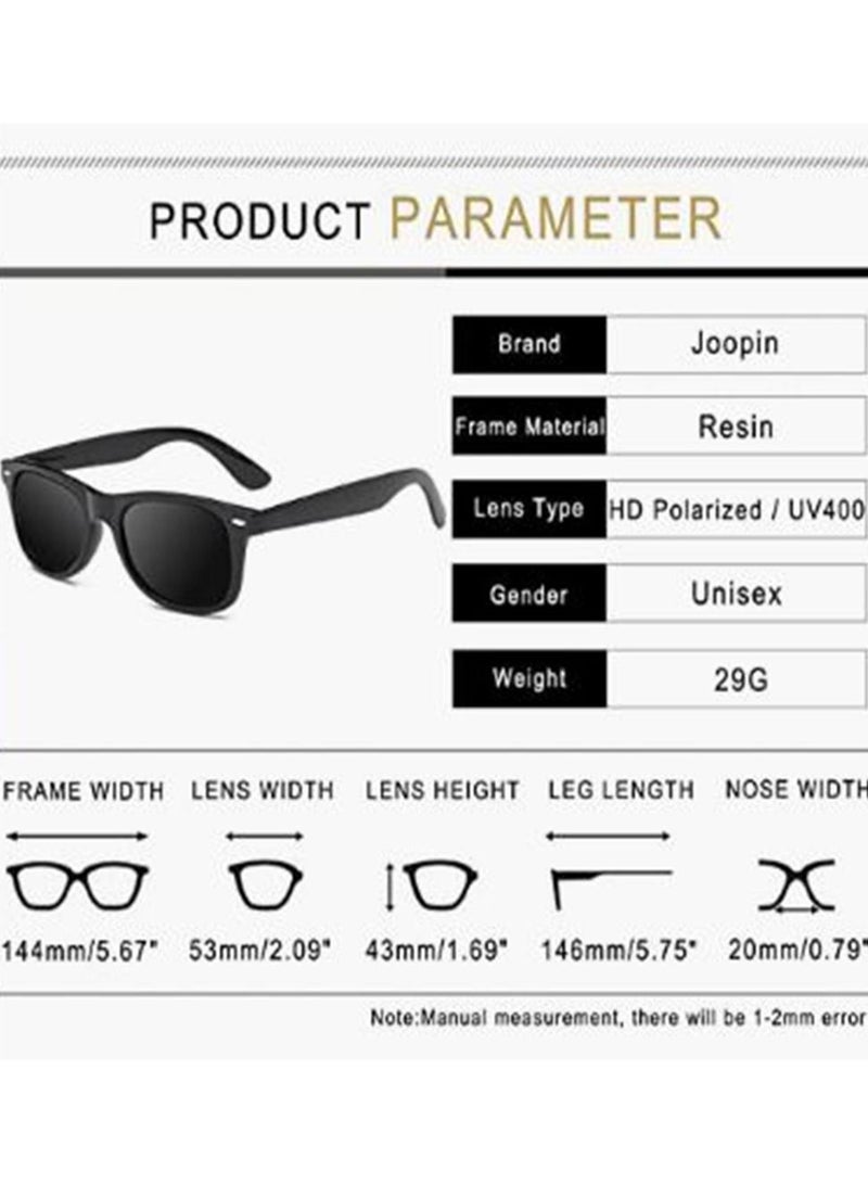 Estelle Polarized Sunglasses Men Women, Classic Square Sun Glasses 100% UV Protection Driving Fishing Matte Black G15 - Image 5