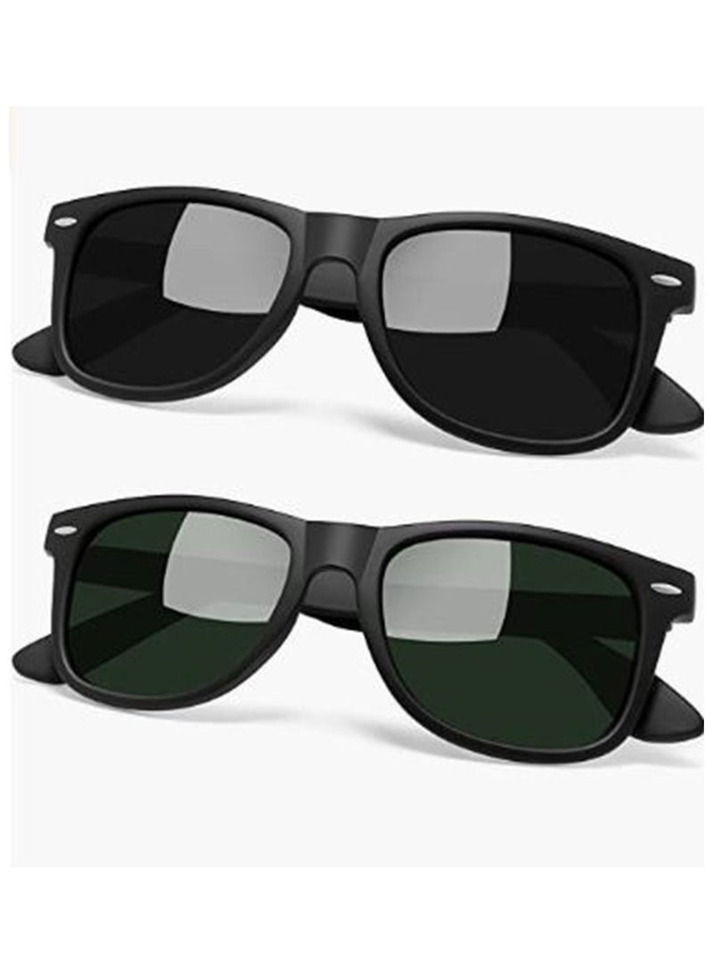 Estelle Polarized Sunglasses Men Women, Classic Square Sun Glasses 100% UV Protection Driving Fishing Matte Black G15 - Image 1