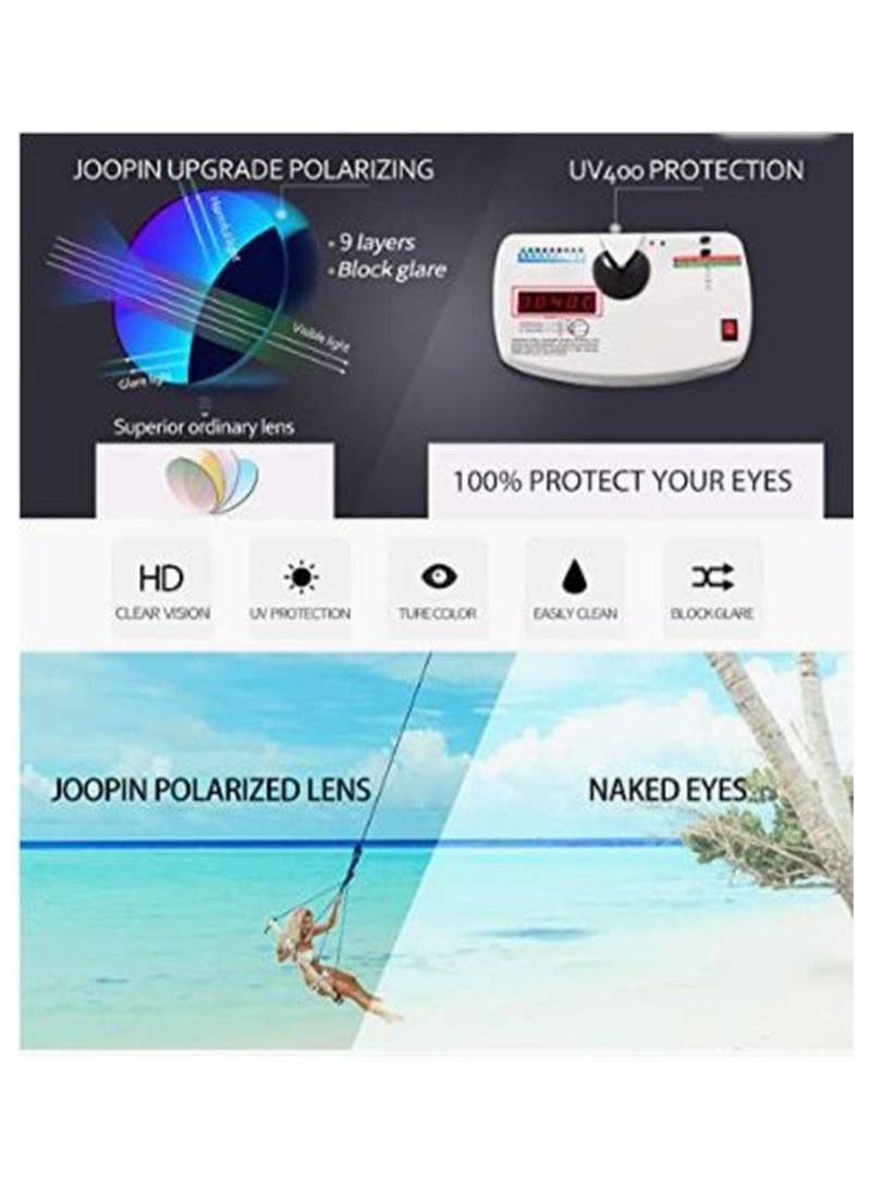 Estelle Polarized Sunglasses Men Women, Classic Square Sun Glasses 100% UV Protection Driving Fishing Matte Black G15 - Image 3
