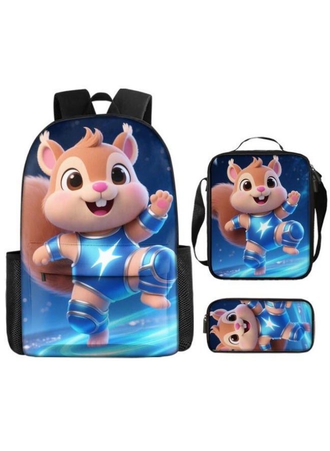 Bright Li Fire Unlock the new fashion of childish fun! Three-piece set of bags, cartoon elements for children and teenagers (students, children, friends' outings, mountain climbing, schooling, etc. can be used) - 60 - Image 2
