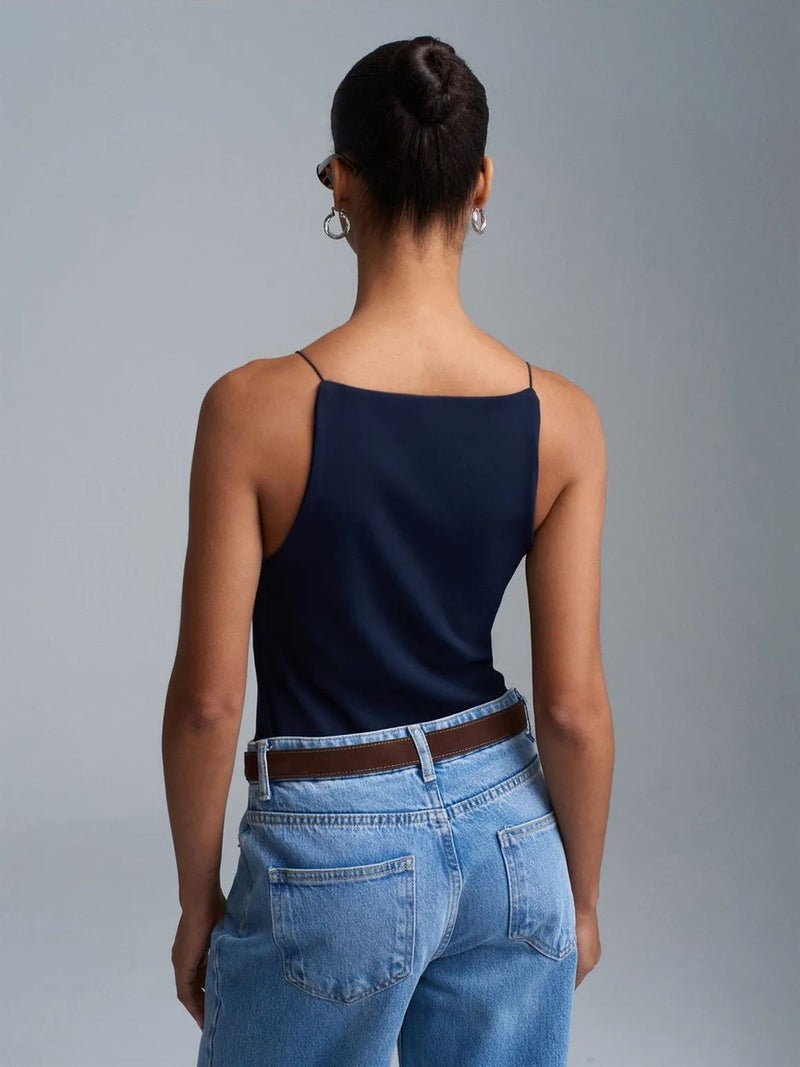 DILVIN Slim-Fit Halterneck Jersey Blouse - Image 2