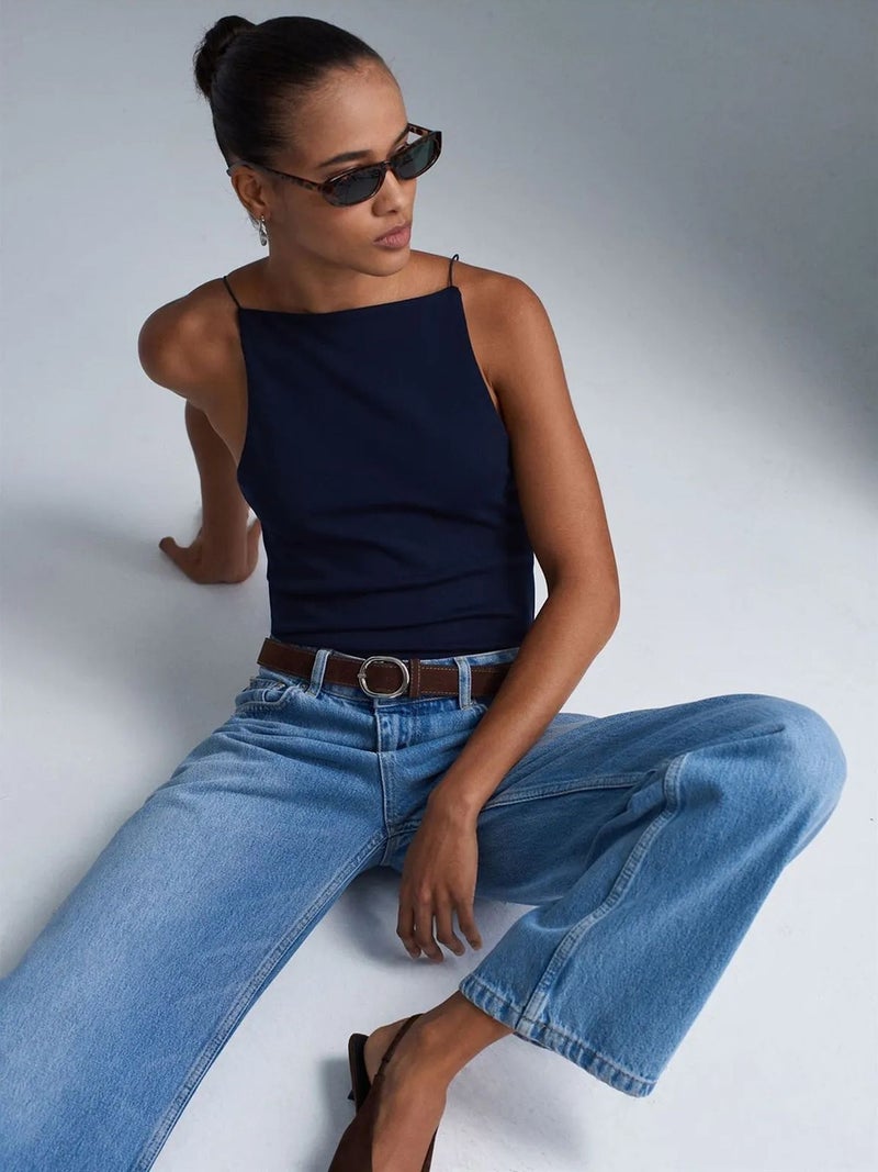 DILVIN Slim-Fit Halterneck Jersey Blouse - Image 4