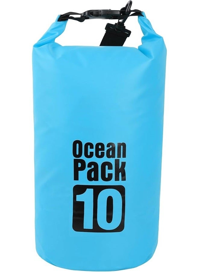 yongsheng Outdoor Waterproof Dry Backpack 10L，Dry Bag Waterproof for Women Men,10L Rolled Lightweight Dry Storage Bag Backpack for Travel,Swimming,Boating, Kayaking,Camping & Beach,Lake Blue  - Image 1