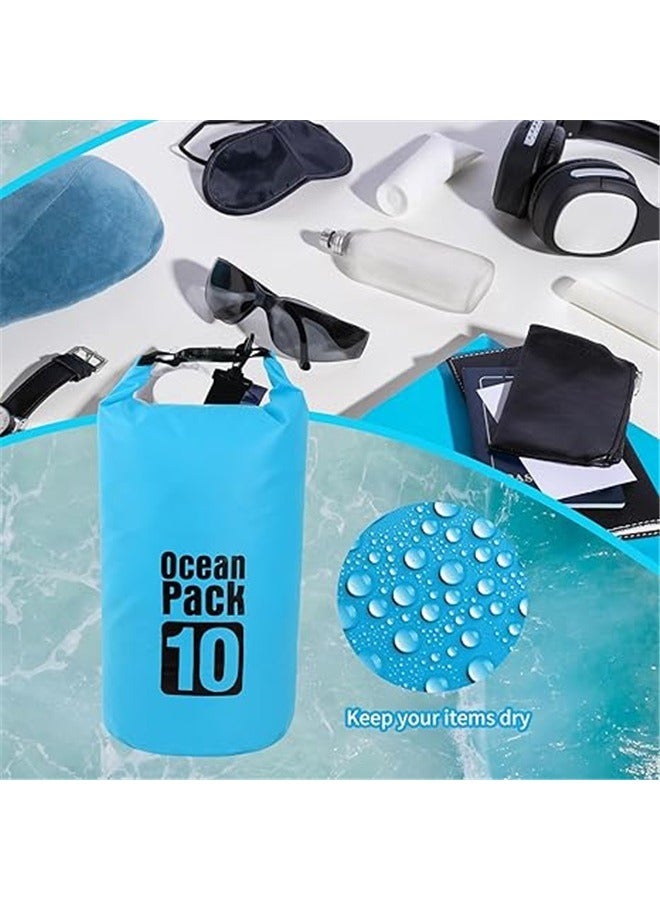 yongsheng Outdoor Waterproof Dry Backpack 10L，Dry Bag Waterproof for Women Men,10L Rolled Lightweight Dry Storage Bag Backpack for Travel,Swimming,Boating, Kayaking,Camping & Beach,Lake Blue  - Image 4