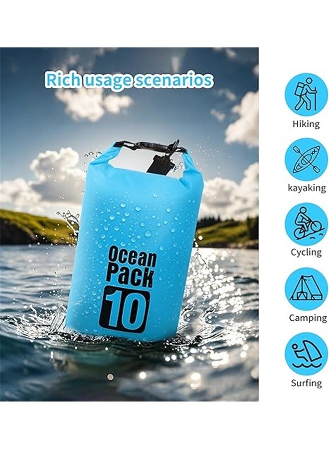 yongsheng Outdoor Waterproof Dry Backpack 10L，Dry Bag Waterproof for Women Men,10L Rolled Lightweight Dry Storage Bag Backpack for Travel,Swimming,Boating, Kayaking,Camping & Beach,Lake Blue  - Image 5