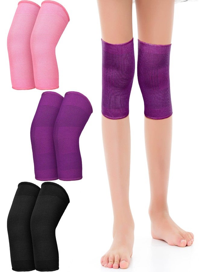 Hungdao 3 Pairs Kids Knee Brace Breathable Flexible Elastic Knee Sleeves for Kids Girls Volleyball Basketball Dance Skating(Small) - Image 1