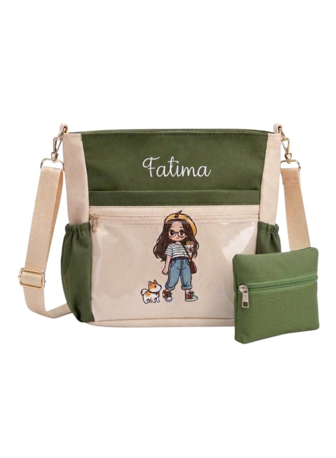 Cute Girls Crossbody Bag with Multiple Pockets, Stylish Shoulder Bag, Includes Small Pouch, Lightweight, for School and Daily Use FTM - Image 1
