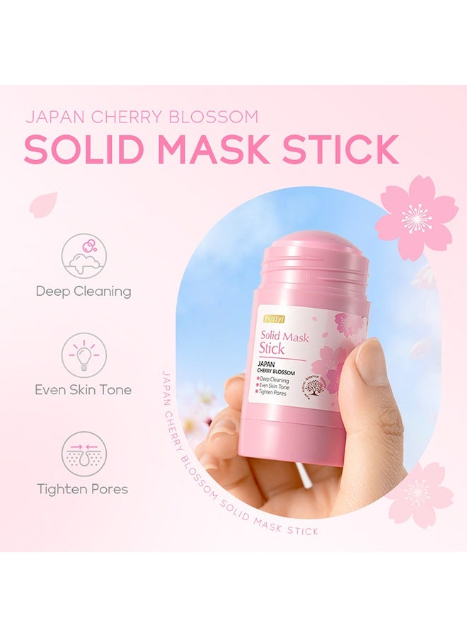 فيني عصا قناع صلبة من أزهار الكرز اليابانية ، منقي لتطهير الرؤوس السوداء لعصا قناع التنظيف العميق عديم المسام ، ترطيب ، تفتيح البشرة لجميع أنواع بشرة الرجال والنساء - Image 3