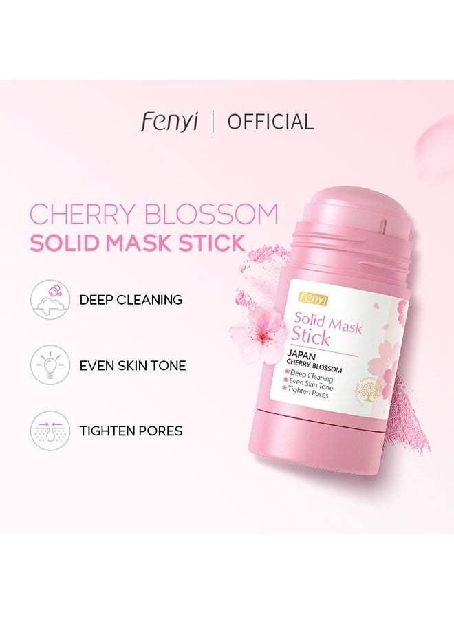 فيني عصا قناع صلبة من أزهار الكرز اليابانية ، منقي لتطهير الرؤوس السوداء لعصا قناع التنظيف العميق عديم المسام ، ترطيب ، تفتيح البشرة لجميع أنواع بشرة الرجال والنساء - Image 2