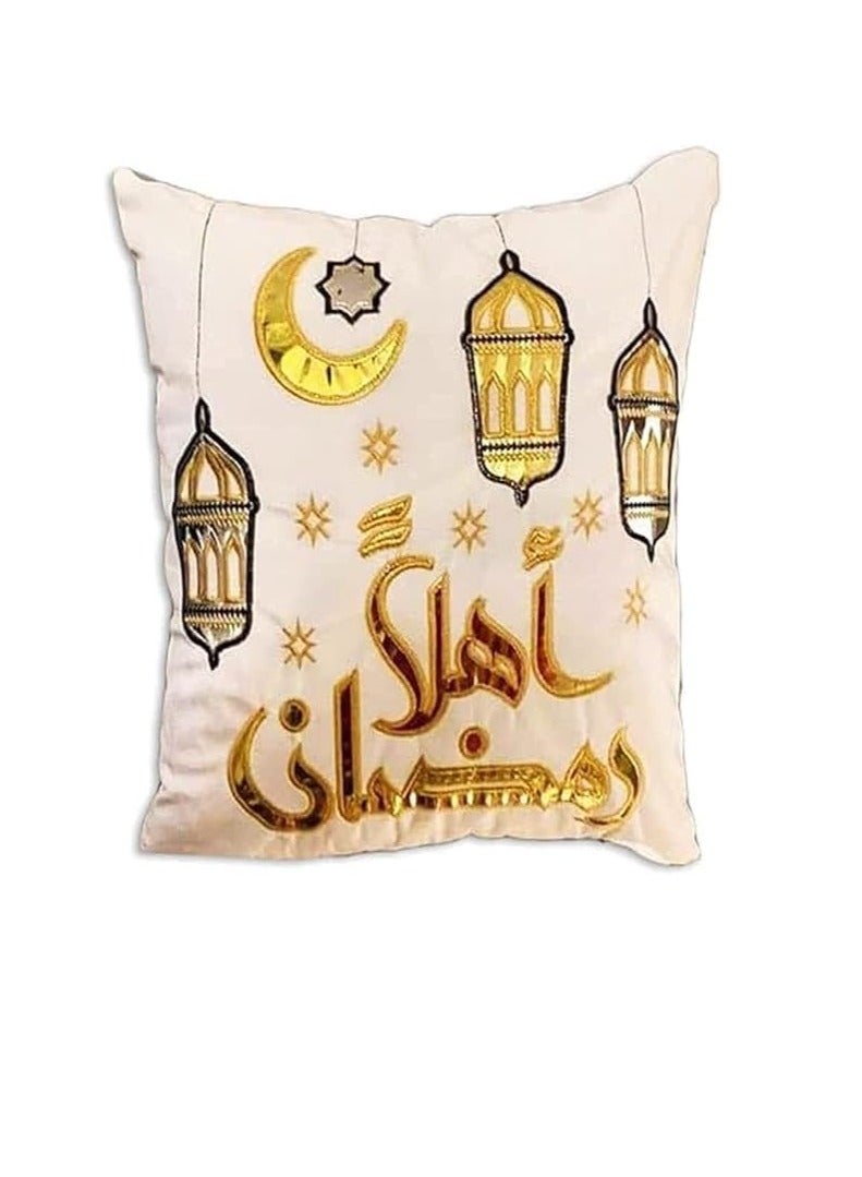 Ramadan Gold Linen Cushion, 45*45 cm (2 pieces) - Image 1