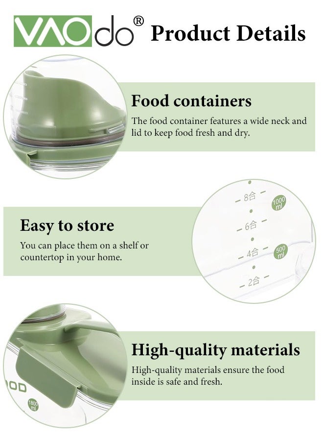 VAOdo 2.8L Rice Container High Transparency PET Airtight Food Storage Container Kitchen Pantry Cereal Storage Container with Measuring Cup, Small Pet Cat Dog Food Container Dispenser  - Image 5