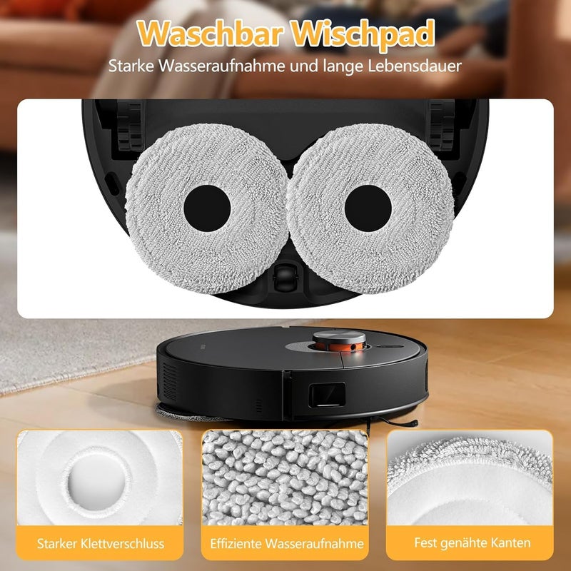 Chyodi 24 Pieces Accessories for Xiaomi X20 Max / X20 Pro Robot Vacuum Cleaner, 6 Dust Bags 6 Mop Pad 1 Main Brush 6 Side Brushes 4 HEPA Filter 1 Cleaning Brush Replacement Parts for Xiaomi X20 - Image 4