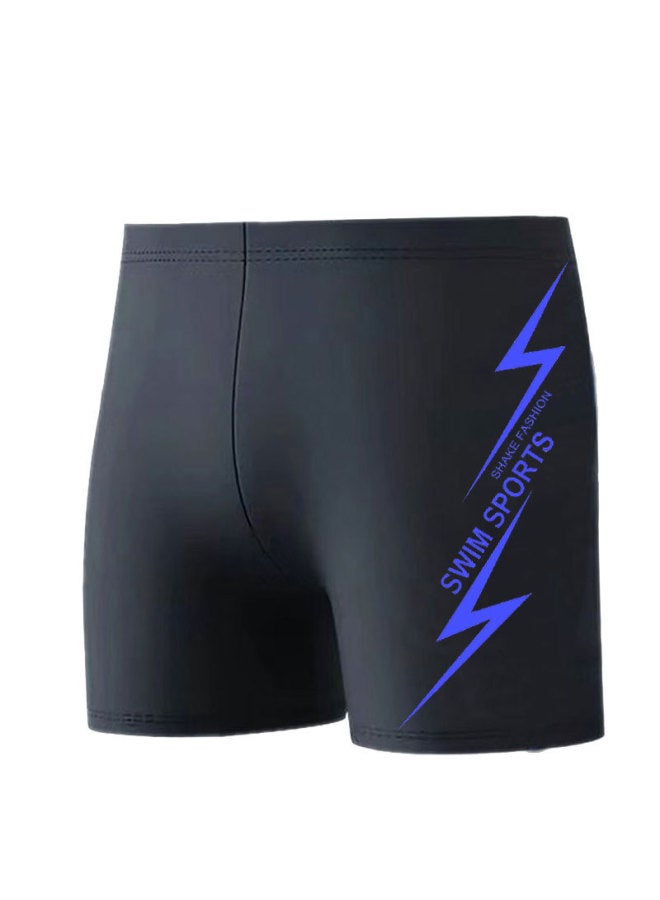 إسكدنيا سراويل سباحة رجالية متفجرة مضادة للإحراج، سراويل سباحة للشاطئ بزاوية مسطحة، ربيع حار، تجفيف سريع، فضفاض احترافي للسباحة للرجال - اللون: 2306# أزرق فاتح - - Image 1