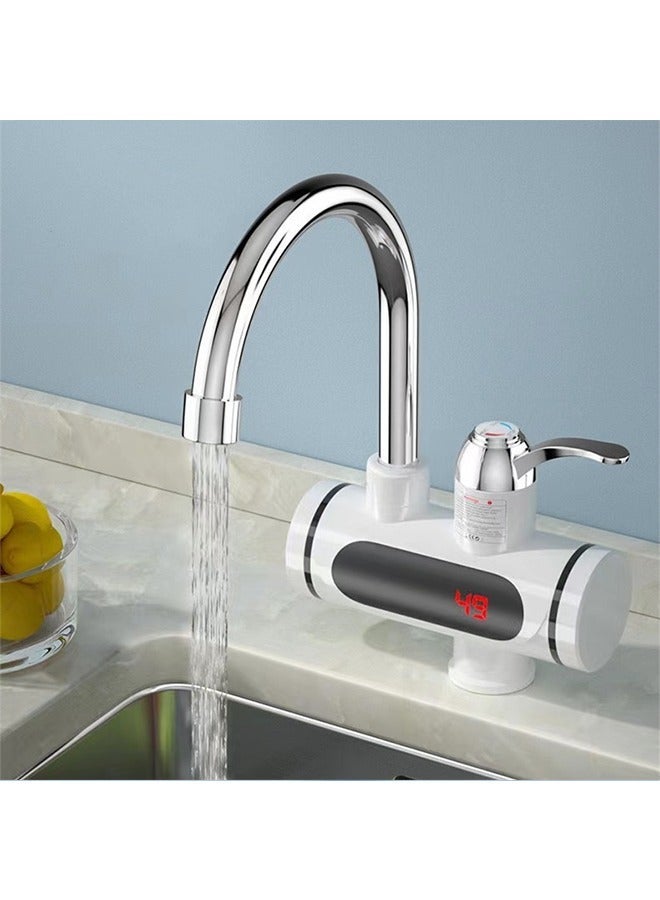 سخان مياه فوري للمطبخ مع صنبور بشاشة عرض درجة الحرارة متعدد الألوان 35 × 15 × 25 سم (مدخل الماء من الأسفل) - Image 1