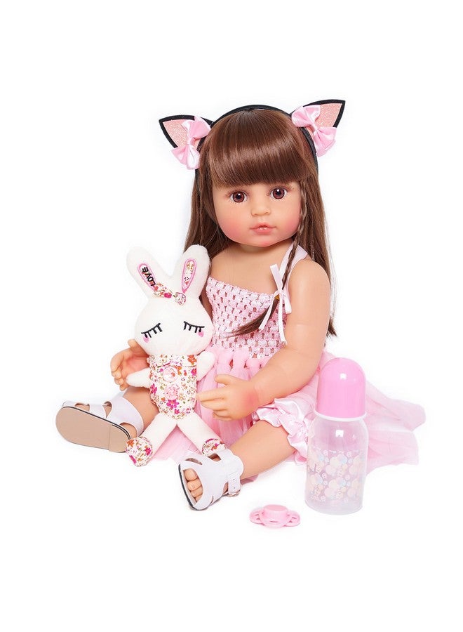 MNMJ Lifelike Reborn Baby Dolls - 22-inch Soft Body Realistic Newborn Baby Dolls Silicone Full Body Real Life Baby Dolls with Feeding Kit Toys Accessories for Ages 3+ Year Old Girls or Collection - Image 1