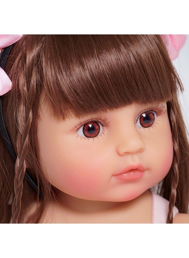 MNMJ Lifelike Reborn Baby Dolls - 22-inch Soft Body Realistic Newborn Baby Dolls Silicone Full Body Real Life Baby Dolls with Feeding Kit Toys Accessories for Ages 3+ Year Old Girls or Collection - Image 2