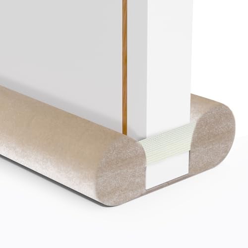 BKSAI Upgraded Door Draft Stopper for Bottom of Door, Under Door Gap Filler for Big Gap, No Folding Required, Flexible Installation Door Sweep soundproofing Strip for Home & Apartment, 28-32in, Beige - Image 1