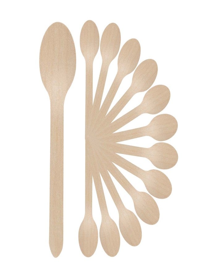 BOTIST 100 PCS Disposable Wooden Spoon 16 cm/ 100% Biodegradable & Eco-Friendly Tasted Spoons - Image 1