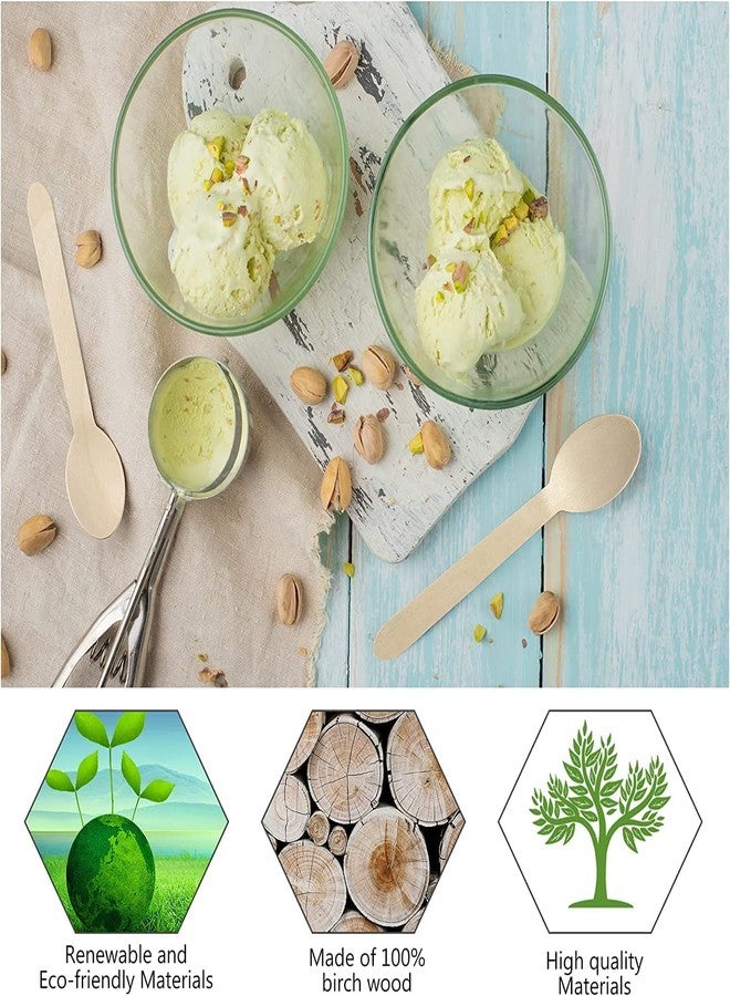 BOTIST 100 PCS Disposable Wooden Spoon 16 cm/ 100% Biodegradable & Eco-Friendly Tasted Spoons - Image 5
