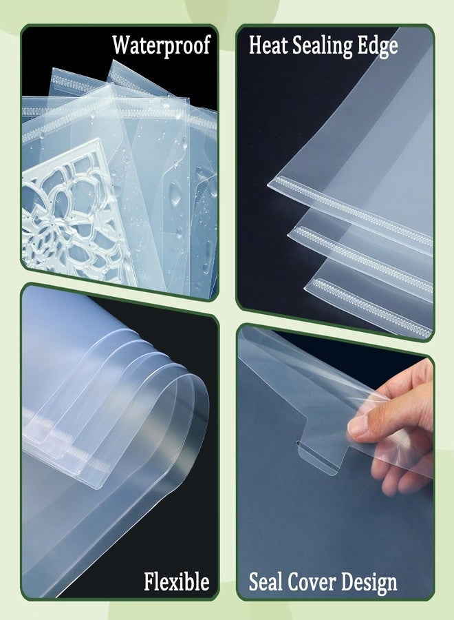 Hukado 10-Pack 12x12 Scrapbook Paper Storage Sleeves — Clear Vinyl Envelopes with 36 Colorful Index Tabs, Fits 12" x 12" Paper, Stackable Organizer for Cardstock & Craft Vinyl - Image 5
