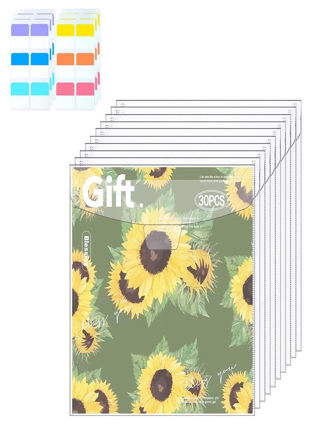 Hukado 10-Pack 12x12 Scrapbook Paper Storage Sleeves — Clear Vinyl Envelopes with 36 Colorful Index Tabs, Fits 12" x 12" Paper, Stackable Organizer for Cardstock & Craft Vinyl - Image 1