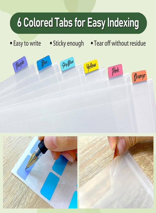 Hukado 10-Pack 12x12 Scrapbook Paper Storage Sleeves — Clear Vinyl Envelopes with 36 Colorful Index Tabs, Fits 12" x 12" Paper, Stackable Organizer for Cardstock & Craft Vinyl - Image 3