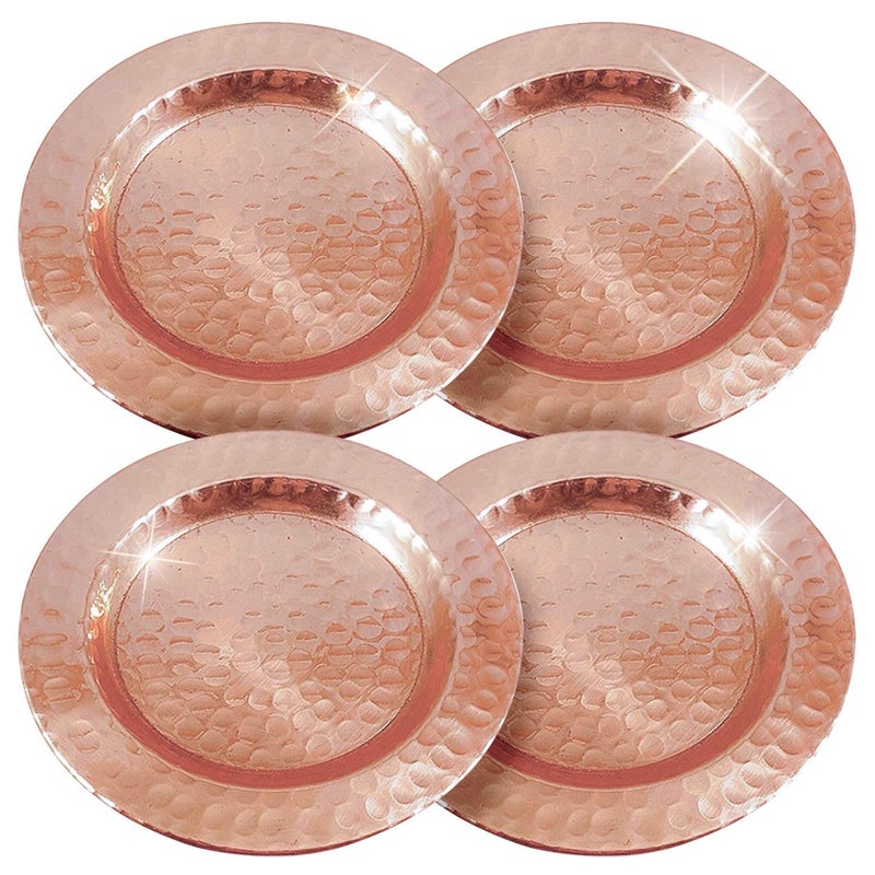 Kamojo 100% Pure Copper Coasters for Moscow Mule Mugs - Hand Hammered by Artisans in India - Protect Your Furniture from Condensation- Vintage Housewarming (Set of 4) - Image 4