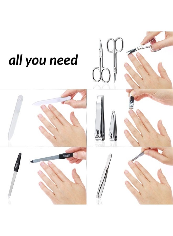 marQus Manicure Sets for Women & Men from Solingen Germany with glass nail file - Quality Grooming Kit Incl. Nail Clippers & glass nail file, Nail Kit Perfect for Pedicure. - Image 4
