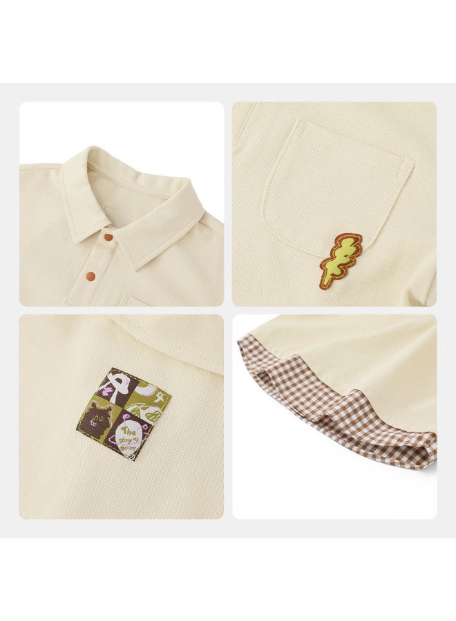 Academy Style] Baby T-shirt Long Sleeve Boys' Polo Shirt Fake Two-piece Children's 2026 New Arrival - Image 5