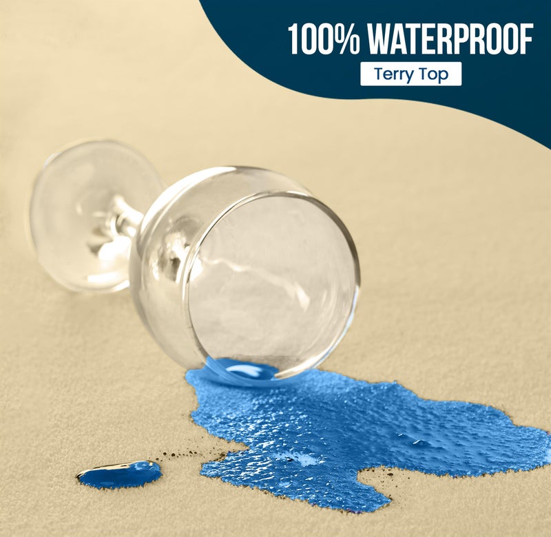 Utopia Bedding Waterproof Mattress Protector Full Size, Premium Terry Mattress Cover 200 GSM, Breathable, Fitted Style with Stretchable Pockets (Beige) - Image 2