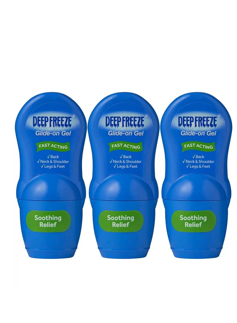 Deep Freeze Muscle Message Plus Gel Glide on Cool Lotion Pain Relief 50g, Pack of 3 - Image 1
