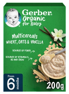 Gerber Organic Infant Cereals Wheat Oats And Vanilla  - Image 1