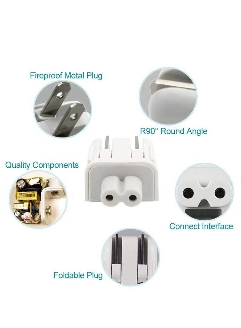 AC Power Adapter UK/EU/US Wall Folding Plug Duck Head Charge Adapter UAE Standard Plug Duck Head for MacBook Pro/MacBook Air/Mac iBook/iPhone/iPod/etc (2 Pack) (US Plug) - Image 5