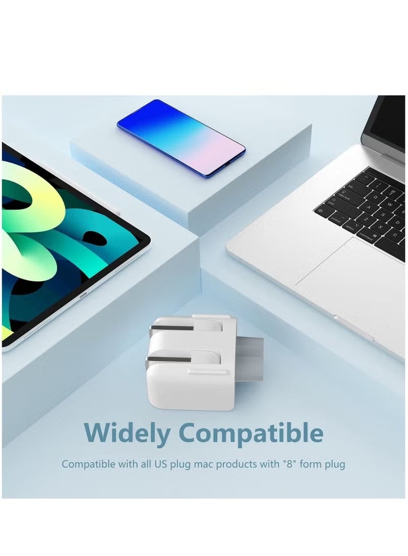 AC Power Adapter UK/EU/US Wall Folding Plug Duck Head Charge Adapter UAE Standard Plug Duck Head for MacBook Pro/MacBook Air/Mac iBook/iPhone/iPod/etc (2 Pack) (US Plug) - Image 3