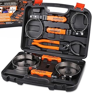 HORUSDY HORUSDY 5-Piece Standard Oil Filter Swivel Wrench Set, 2-3/4" - 5-1/4"(68.85-133.35mm), 12" Adjustable Oil Filter  - Image 1