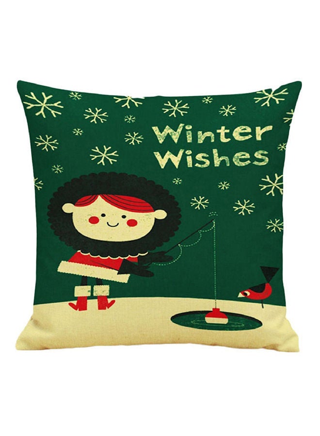 NIBEMINENT Theme Pillow Cover Green/Red 45x45centimeter