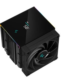 DEEPCOOL AK620 Digital Zero Dark Performance CPU Cooler with Real-Time Status Display, Dual Tower Design, 6 Heat Pipes, 2 x 120mm PWM Fans, ARGB Lighting, Compatible with Intel & AMD, 1850 RPM, 28 dBA Noise Level, USB 2.0 Header, Black | R-AK620-BKADMN-G  - Image 3