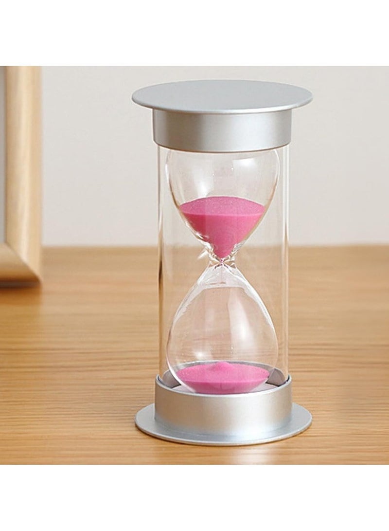Rubik Sand Timer, 30 Minutes Creative Vintage Decorative Hourglass for Home Office Kitchen Decoration Ideal Gift for Kids & Adult (Pink/Silver)  - Image 1