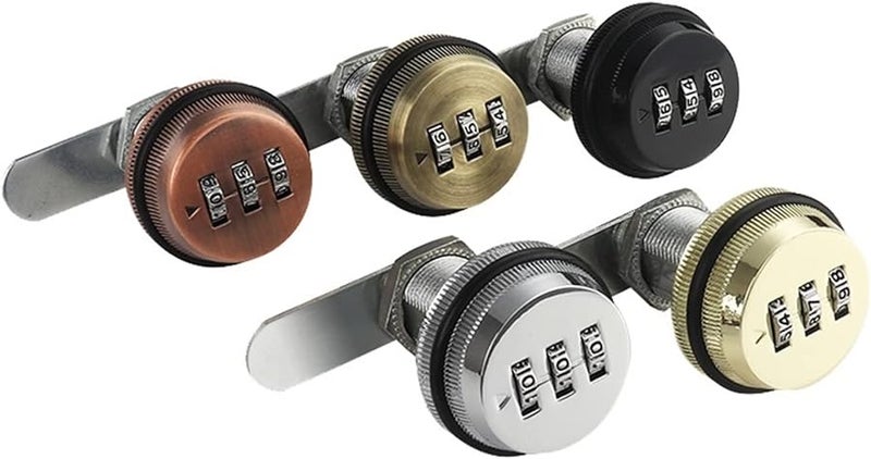 Gold 30mm Combination Cam Cabinet Lock 3 Digital Password for Storage Box Gym Case Jewelry Box Locker - Image 2