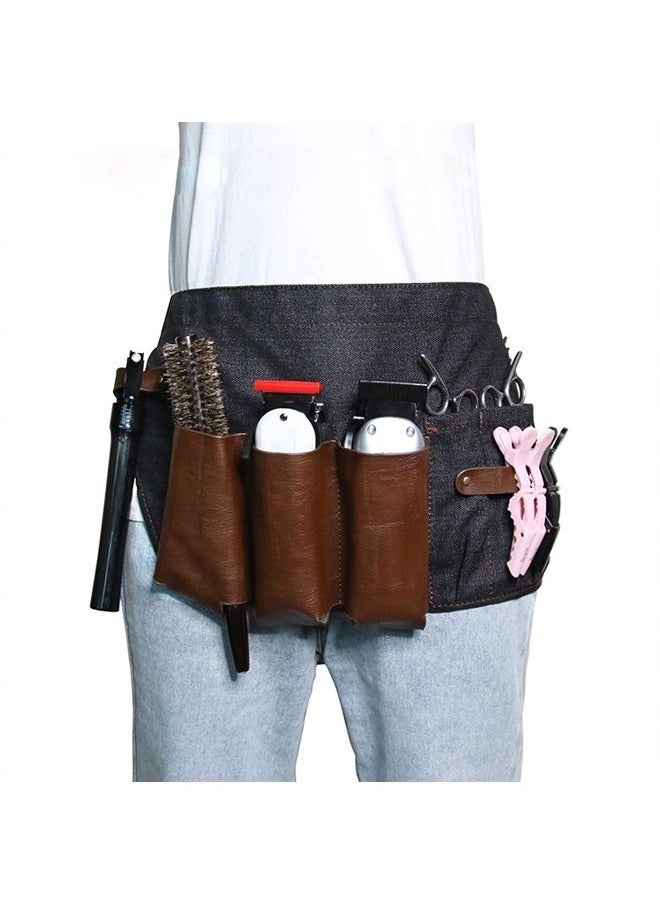 Perfehair - Hair Stylist Tool Belt, Salon Hairdresser Barber Hair Tool Belt Bag-Denim Fabricas and Real Leather - Image 1
