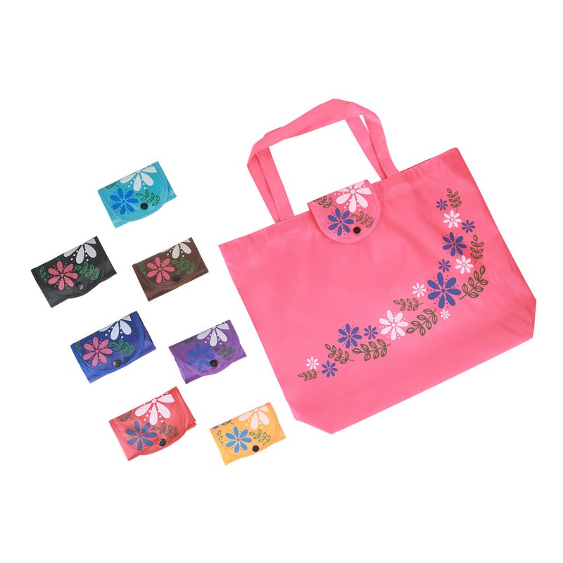 Buckle Handbag Classic 210D Oxford Cloth Foldableing Shopping Bag Small Flower Hidden Buckle Shopping Bag Environmentally Friendly - Image 4
