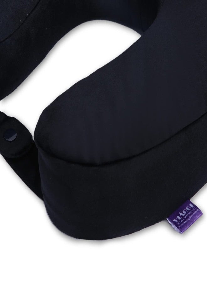 Viaggi Black U Shaped Memory Foam Travel Neck and Neck Pain Relief Comfortable Super Soft Orthopedic Cervical Pillows - Image 4