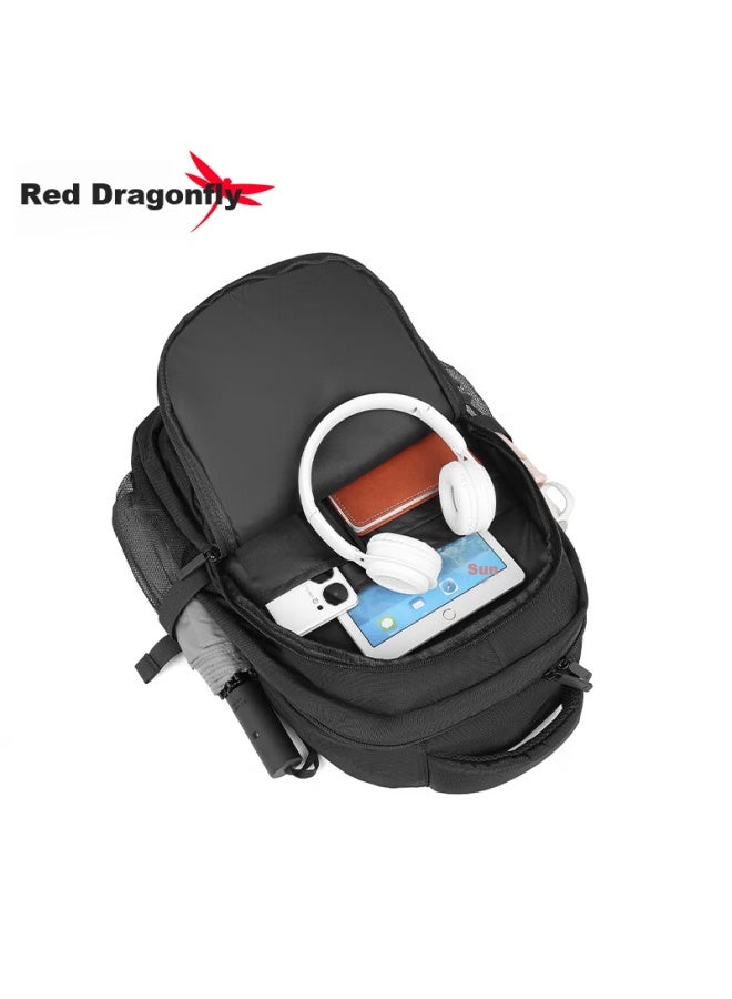 Red Dragonfly Men's Casual Backpack Business Travel Laptop Bag High School Student Schoolbag 9511b0195 Black - Image 2