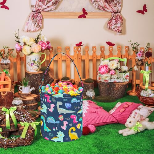 ACMUUNI Easter Egg Basket Easter Bunny Gift Basket Storage Bucket Portability Lightweight with handle - Image 3