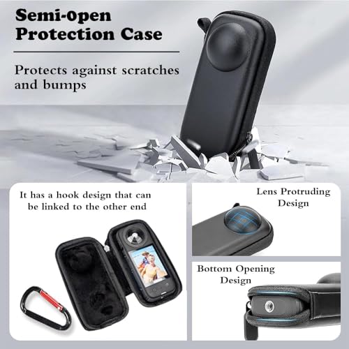 ADOFYS Accessory Kit Compatible with Insta360 One X4(Only) with Invisible Selfie Stick, Portable Case, Screen Protector and Adhesive Mounts - Image 2
