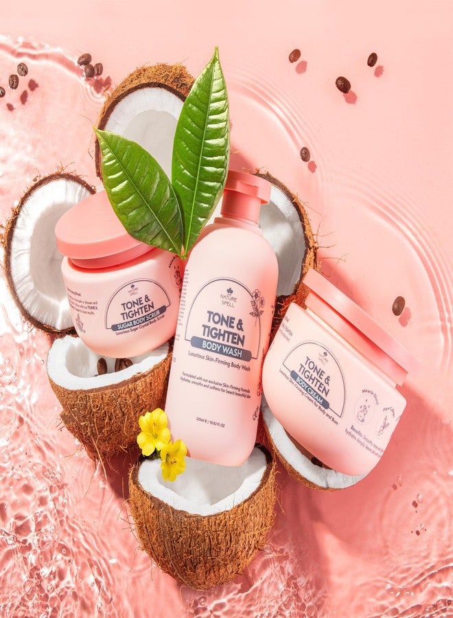 Nature Spell Tone & Tighten Sugar Crystal Body Scrub 10.5 fl Oz - Exfoliating Body Scrub - Hyaluronic Acid, Ginseng Extract & Plant Collagen - Image 4