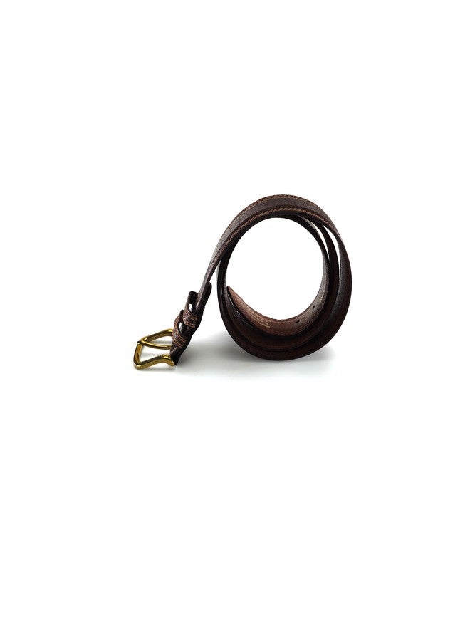 ARIAT Men's Contrast-Stitched Leather Belt with Antique Brass Buckle, Brown, 34 - Image 4