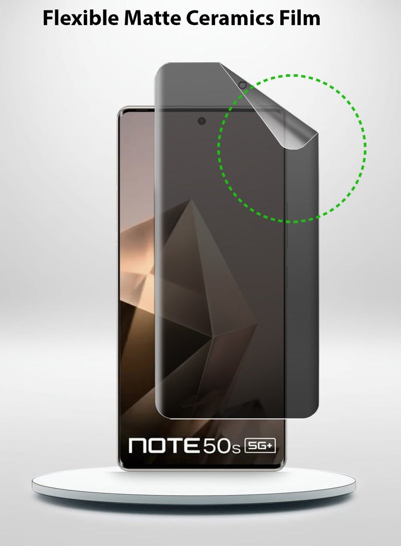 Techie Infinix Note 50S 5G Privacy Screen Protector - Full Cover Matte Ceramic Privacy Screen Protector, Explosion Proof, Anti Bubble Anti-Fingerprint Easy Installation - Image 4