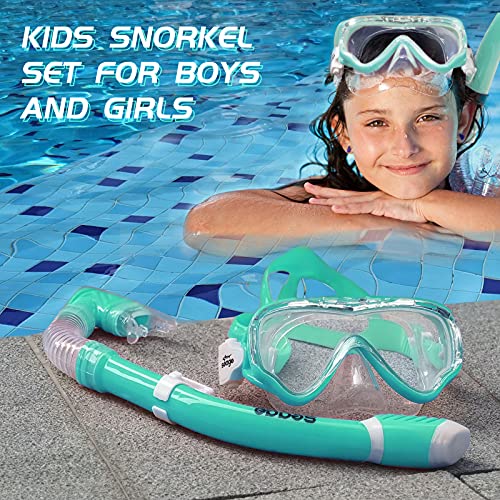 Seago Kids Snorkel Set Dry Top Snorkel Mask Snorkeling Gear for Kids Boys Girls Youth, No Leak Comfy Mouthpiece Anti-Fog 180° Panoramic View Scuba Diving Swim Pool Equipment Snorkeling Kit - Image 2